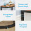 Table de bout semi-circulaire à 2 niveaux