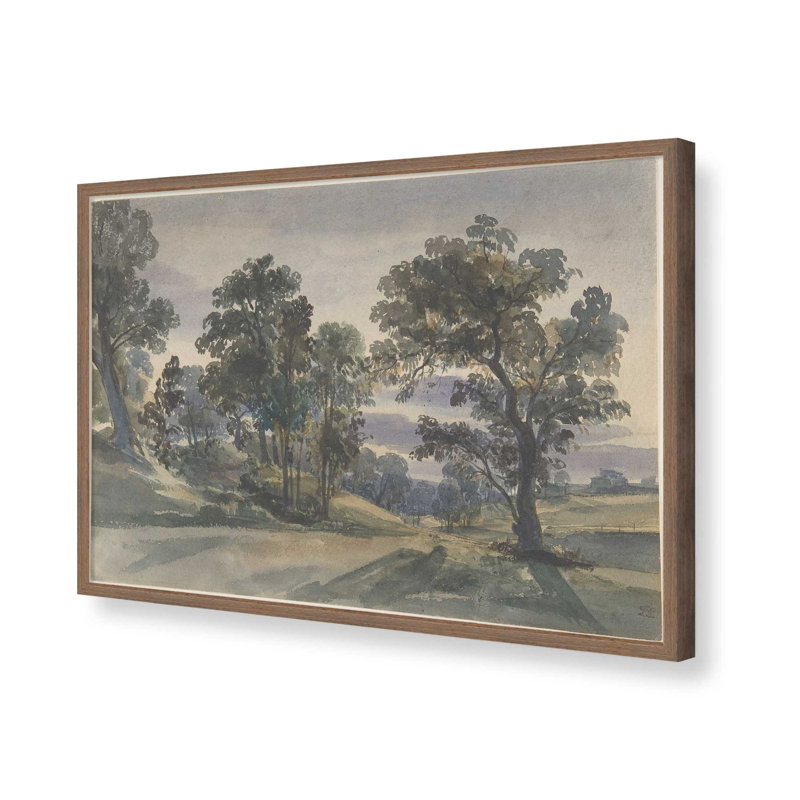 Reproduction d'art sur toile A Parkland View At Dusk, H 32 po x l 24 po, Brun