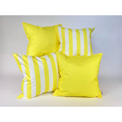 Solid and Stripe Outdoor Accent Pillow Cover Set