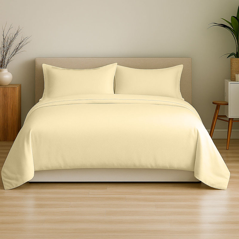 6-Piece Soft Microfiber Sheet Set, California King Sheet Set with 4 Pillowcases, Butter