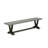6-Pc Set an Excellent Cement Kitchen Table top and a Gorgeous Bench and 4 Dark Gotham Grey dining room chairs with Button Tufted Chair Back, Wire Brushed Black Finish-501428126-501449398