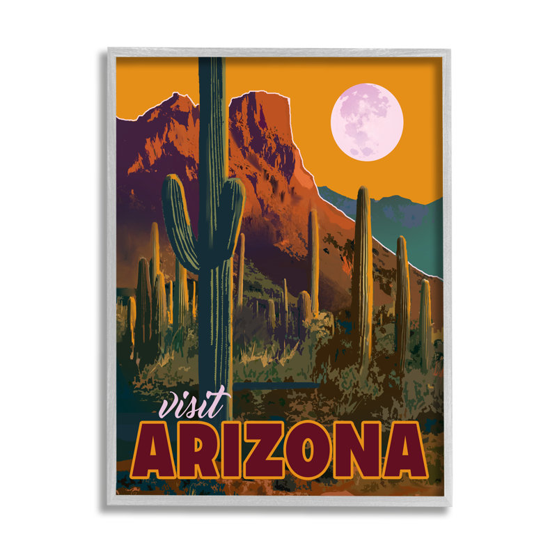 Visitez le désert brillant de l'Arizona, H 20 po x l 16 po x P 1,5 po, Estampe numérique Farmhouse