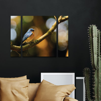 3 Panel Wall Art Set - Nikhil Parnandi 'Flycatcher' Canvas Wall Art for Living Room, Bedroom, or Office Decor by 