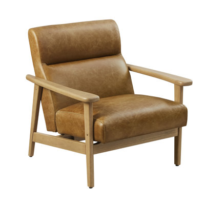 Ford Genuine Leather Solid Wood Armchair