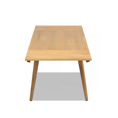 Capri 47-78.5" Solid Oak Wood 4-6 Seat Extendable Leaf Dining Table, Natural Brown Red Oak