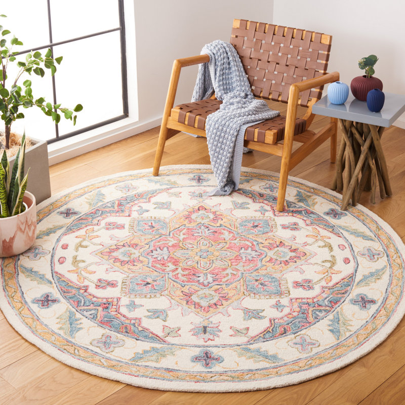 Eli-Phoenix Hand Tufted Wool/Cotton/Latex Oriental Rug in Brown, Round 6'