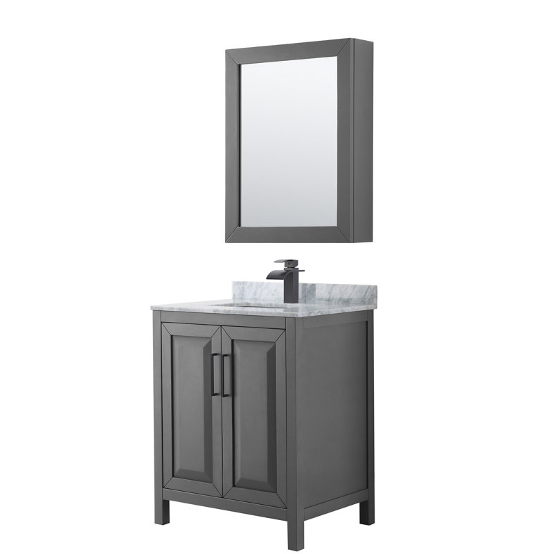 Daria 30'' W Single Vanity, Dark Gray, Matte Black
