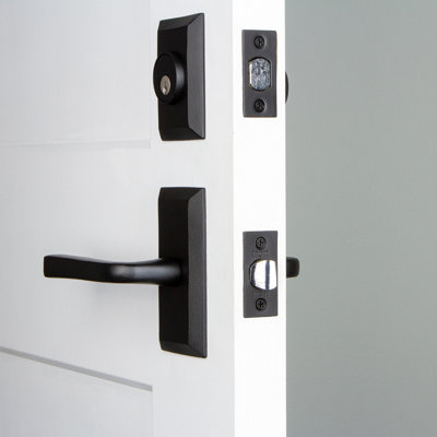 Ensemble de plaque de porte en fer Ageless avec pêne dormant cylindrique et levier