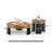Mid-Century Modern Round Coffee Table Set with Mosaic Wood Veneer Top