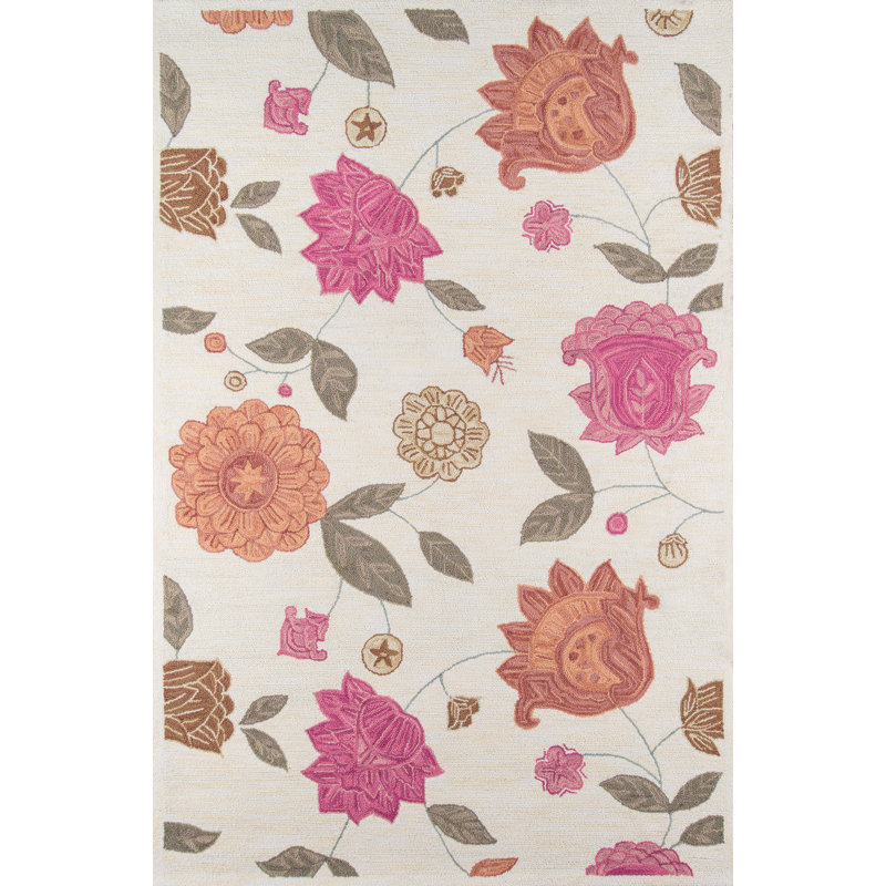 Tapis avoine crocheté à la main Marmolejo, Rectangle 3 pi 6 po x 5 pi 6 po