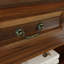 Console en bois avec 3 tiroirs, façades de tiroirs encastrées en bois aggloméré avec poignées en métal antique rétro, 2 tablettes de rangement ouvertes