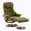 Fauteuil inclinable ergonomique avec repose-pieds, méridienne moderne pivotante à 360 ° avec repose-pieds, tissu chenille, massage par vibration à 5 points, siège chauffant et dossier réglable à 140 °