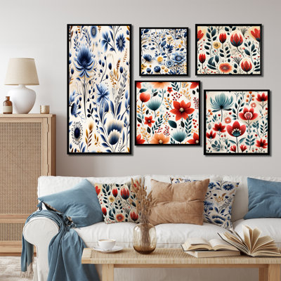 Hardman - ensemble de 5 impressions murales florales