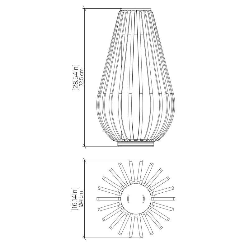 Balloon 28.35'' Novelty Floor Lamp, Louro Freijo