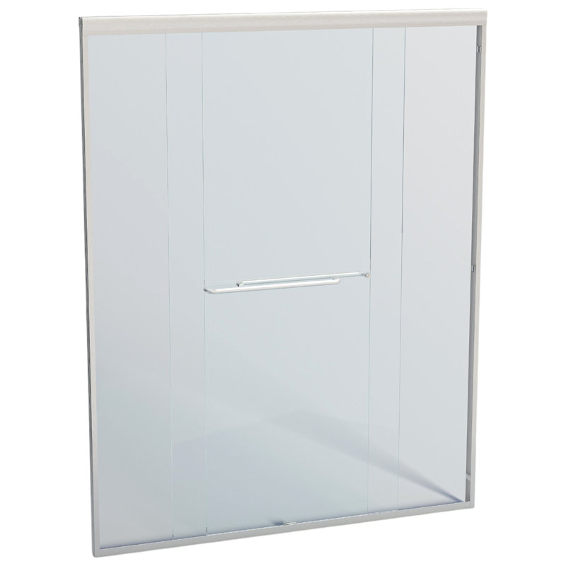 KISRAIS 56-60 In. W X 72 In. H Double Sliding Shower Door, Semi-Frameless Bypass Bathroom Sliding Door With 1/4" (6Mm) Tempered Glass For Walk-In Shower
