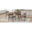 Ensemble de salle à manger 5 pièces 1 table 4 chaises, structure en bois d'hévéa, plateau en faux bois, rétro - élégant pour la cuisine et la salle à manger familiale-1765073894