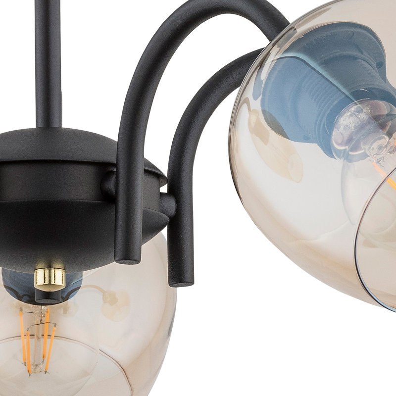 Dickerson 5 - Light Shaded Chandelier, Amber, Gold