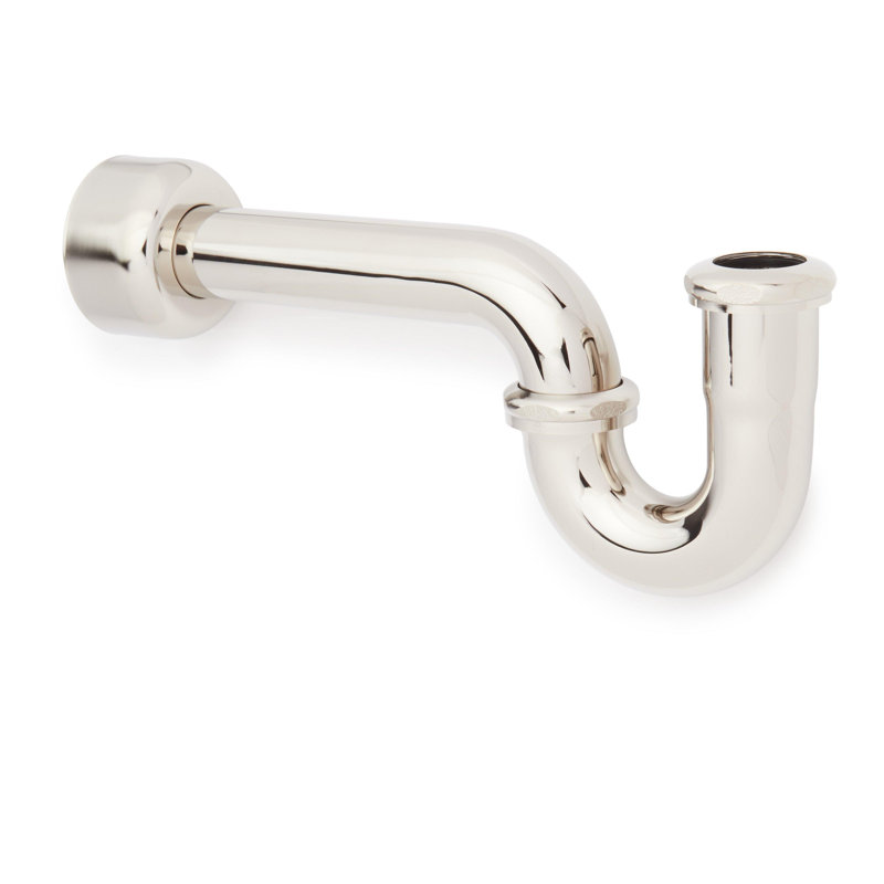 Signature Hardware 149518 1-1/4 in. Brass P-Trap - Polished Nickel, Polished Nickel