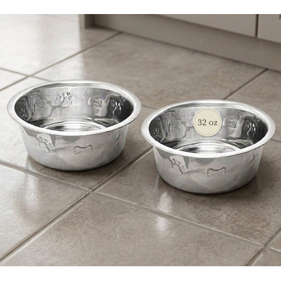 Embossed Pet Bowl 32Oz Set Of 2