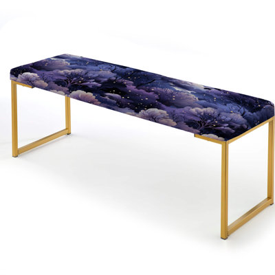 Ethereal Moonbeams Moody Patterns - Abstract Upholstered Gold Bench