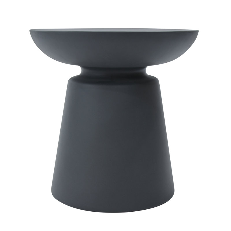 KYLIX Concrete Side Table Round 50.8 x 50.8 x 50.8 cm, Slate Black