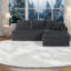 Canapés modulaires modernes à compression, canapé en forme de L en peluche de 96 pouces pour la maison