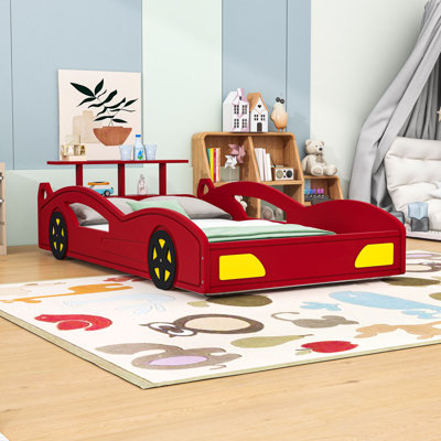 Twin Wooden Race Car Bed