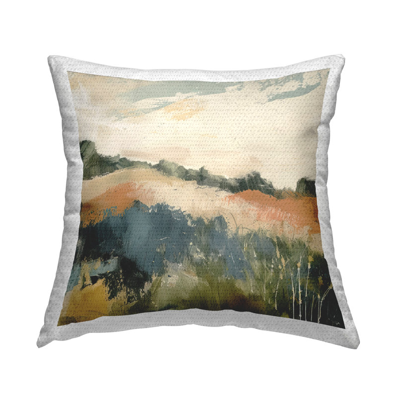 Coussin décoratif abstrait à paysage abstrait abstrait par Irena Orlov