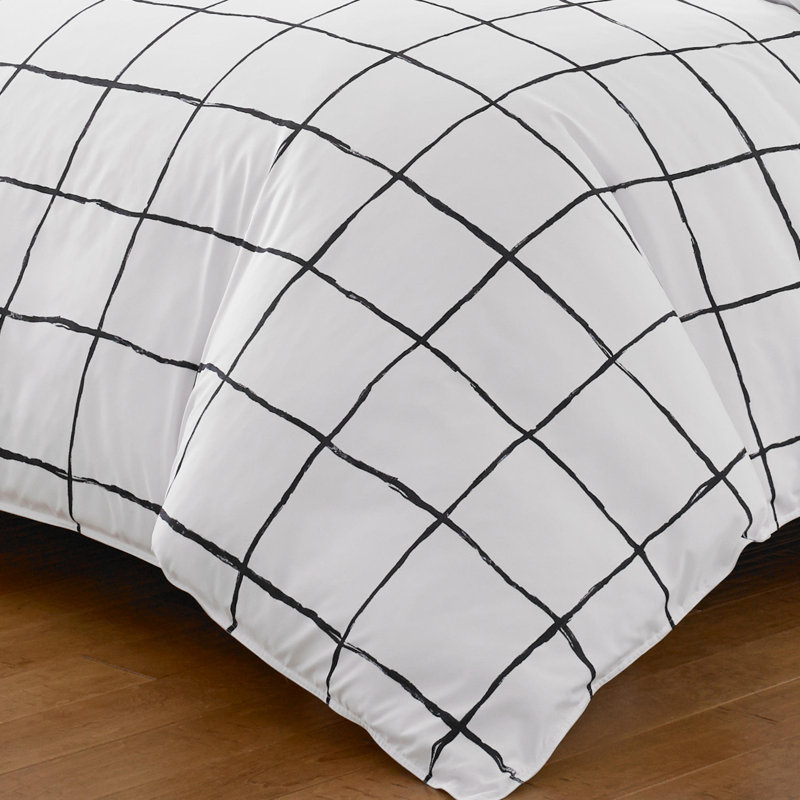 Ensemble de housse de couette réversible blanche City Scene Zander, Grand lit