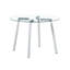 Table circulaire en verre trempé transparent de style moderne minimaliste, plateau de table en verre trempé, pieds de table en métal argenté, convient pour la cuisine, la salle à manger et le salon, l 42 po x 42 po x 29,5 po W1151138074-592853719-592853716