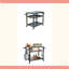 Table de barbecue à 3 tablettes pour l'extérieur, chariot de barbecue avec roulettes, four à pizza et table de préparation des aliments, table Blackstone avec plateau en acier inoxydable