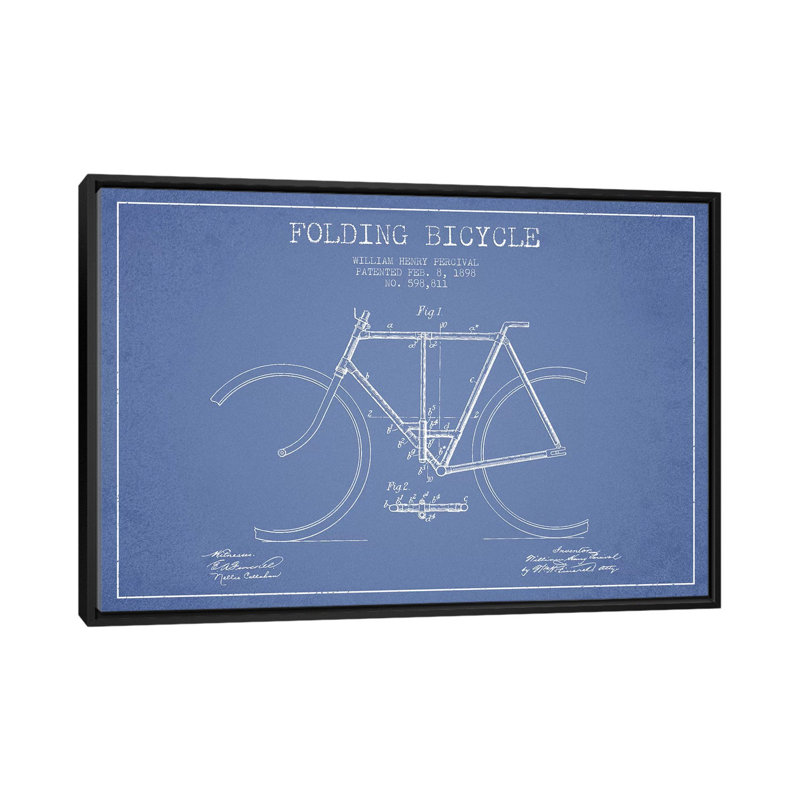 « w.h. percival plianted bicycle », reproduction d’impression sur toile, H 40 po x l 60 po x P 1,5 po, Toile avec cadre noir
