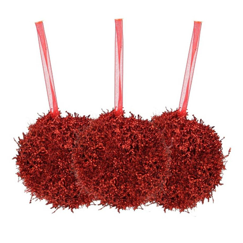 Ornement boule de Noël rouge holographique scintillant incassable