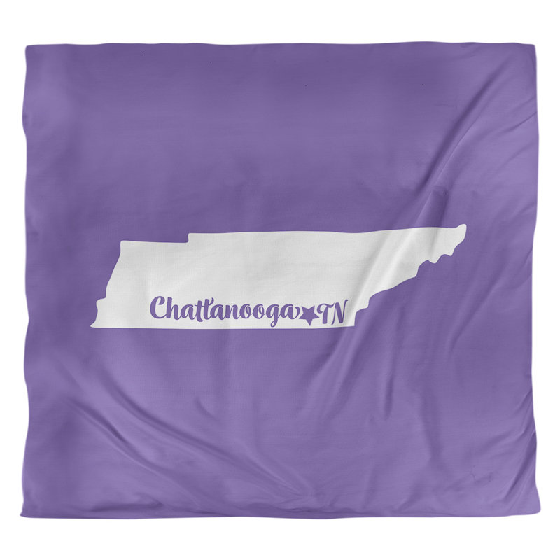 Housse de couette réversible simple Chattanooga Tennessee, Mauve, Housse de couette pour très grand lit, Polyester brossé