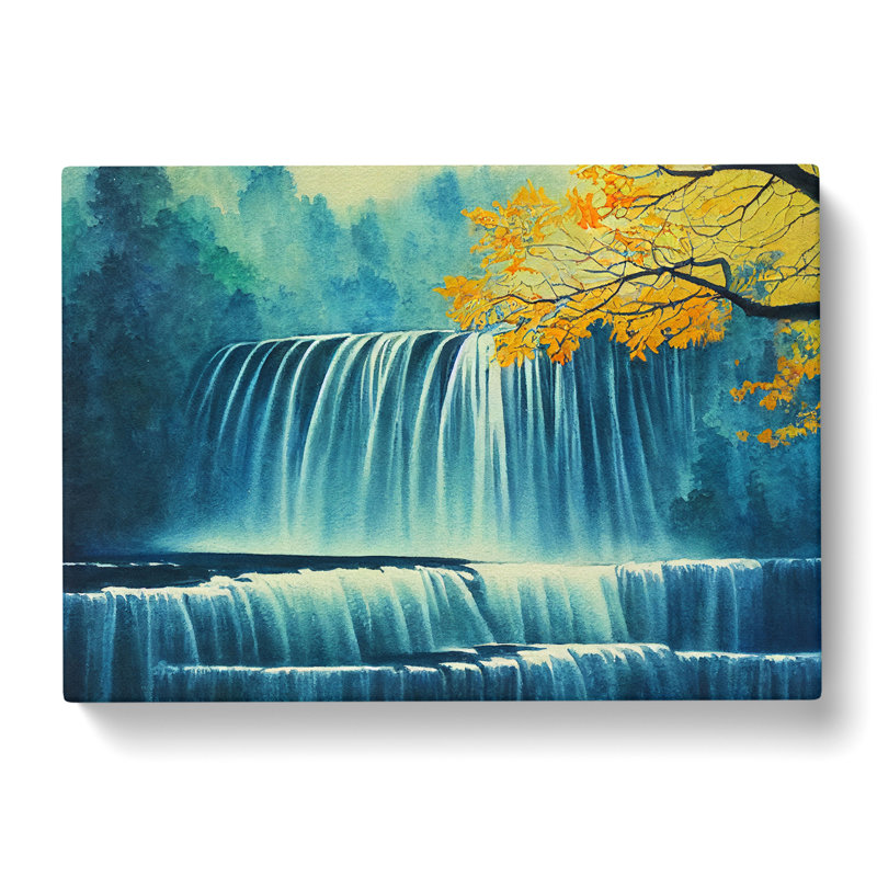 Autumn Waterfall - Wrapped Canvas, 35cm H x 50cm W x 3cm D