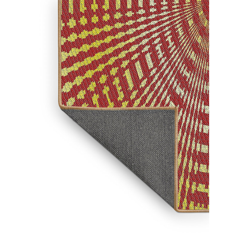 Tapis brun/jaune tissé à la machine, Rectangle 8 pi x 10 pi