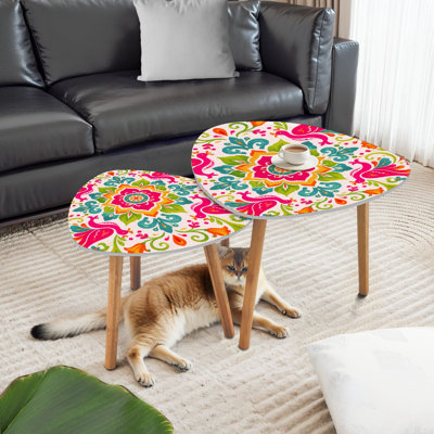 Ensemble de 2 tables basses gigognes Triangle
