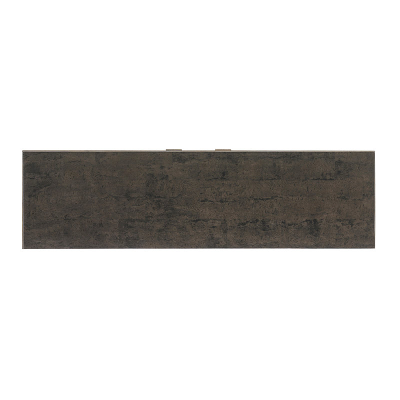 Cypress Point Weathered Driftwood King Bed with Textured Metal Accents