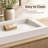 42" Solid Surface Sink, Bathroom Basin with Waterfall Edge, Matte White