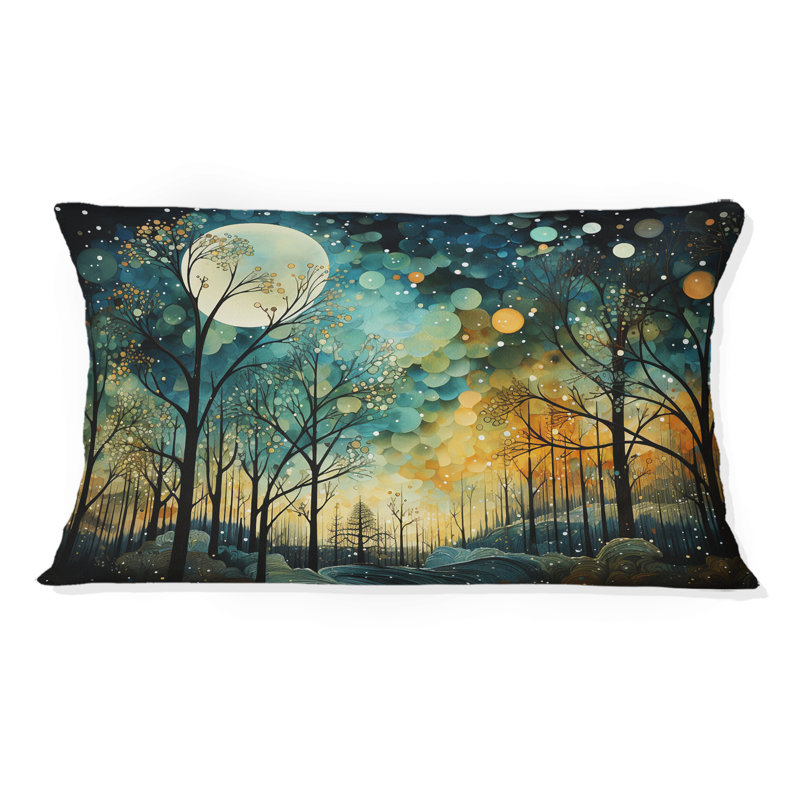 Enchanted Forest - Abstract Collages Printed Throw Pillow
