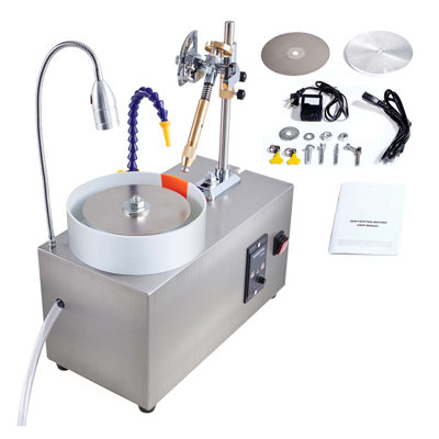 180W Gem Faceting Machine with Adjustable Speed (0-2980 RPM), Stainless Steel Jade Grinding and Polishing Equipment for Rock, Jewel, and Crystal Crafting