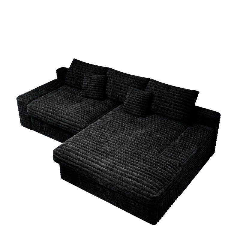 Canapé modulaire peu encombrant, velours côtelé moelleux, style de vie moderne