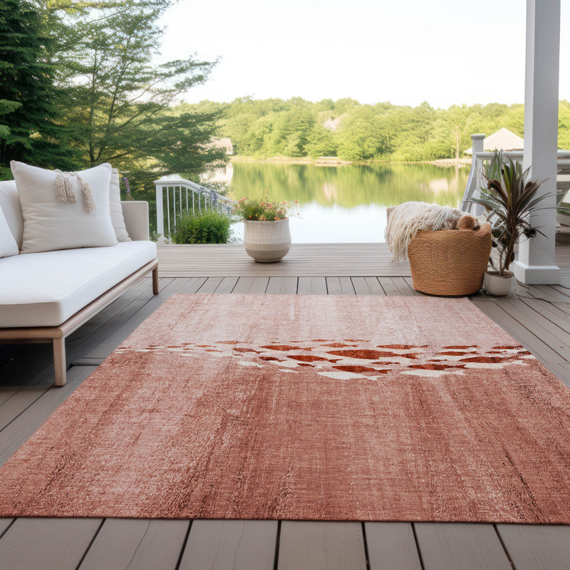 Tapis intérieur / extérieur en polyester tissé à la machine Kinslee, Rectangle 9 pi x 12 pi