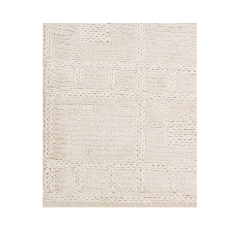 Tapis carré en laine à poils longs, Tapis de couloir 2 pi 6 po x 9 pi