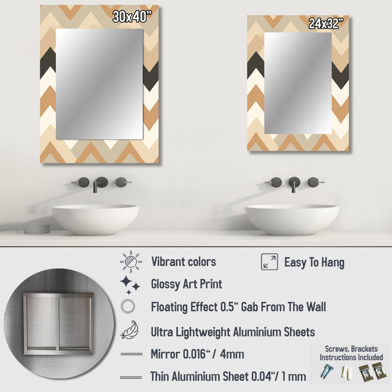 Chevron neutre et blanc Garren, 32 po x 24 po