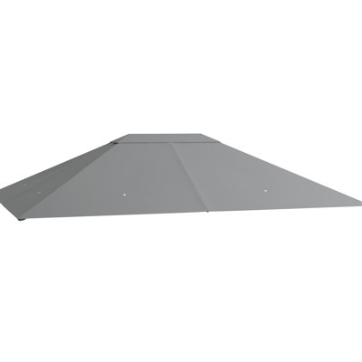 Auvent de remplacement pour pavillon de jardin 10 pi x 13 pi, gris, circulation de l'air et drainage, remplacement du toit extérieur de 13 pi, résistance, drainage de l'eau de ventilation