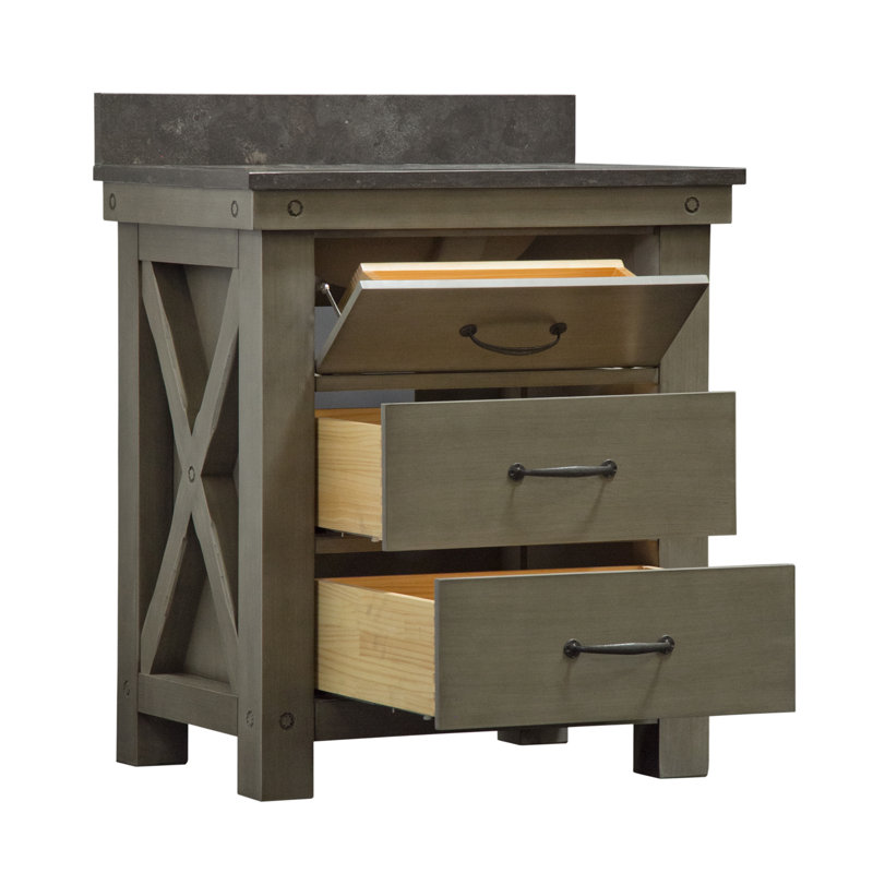 Jessen 30" Single Bathroom Vanity Set, Blue Limestone