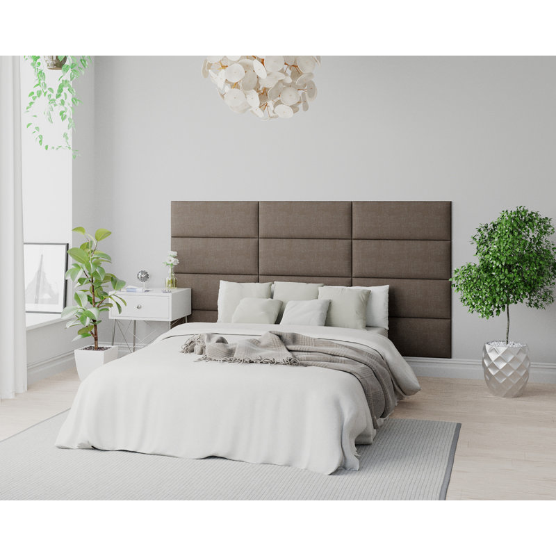 Karlesha 30 cm x 75 cm Peel and Stick Upholstered Wall Paneling in Slate