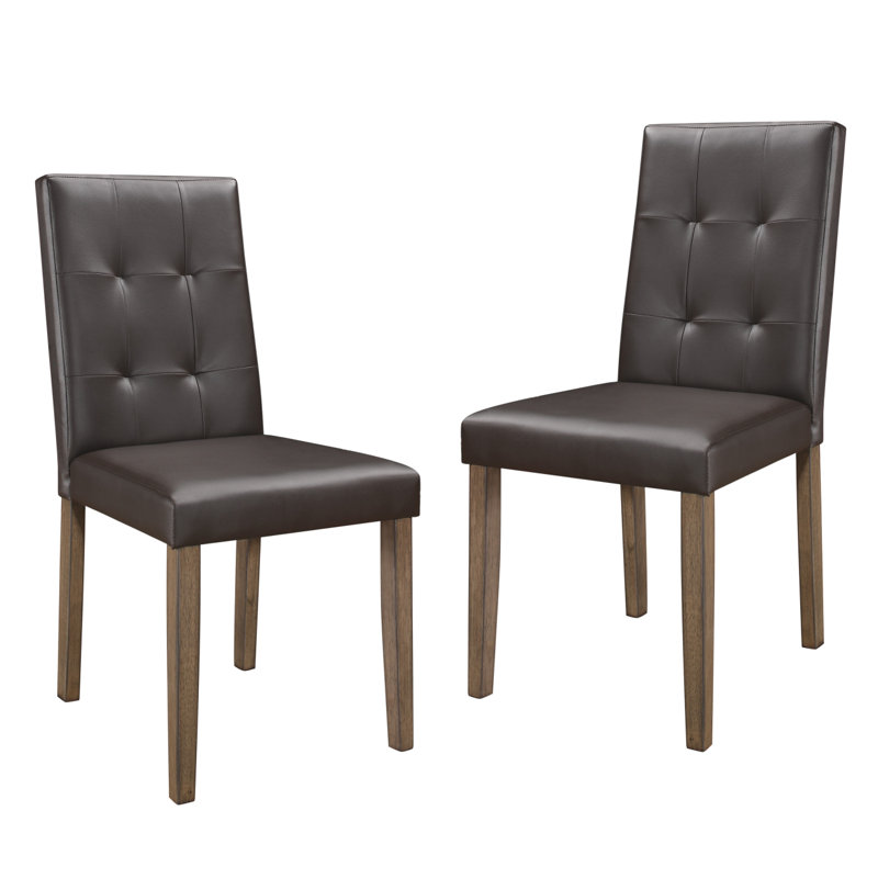Ensemble de 2 chaises d'appoint avec dossier et siège en similicuir