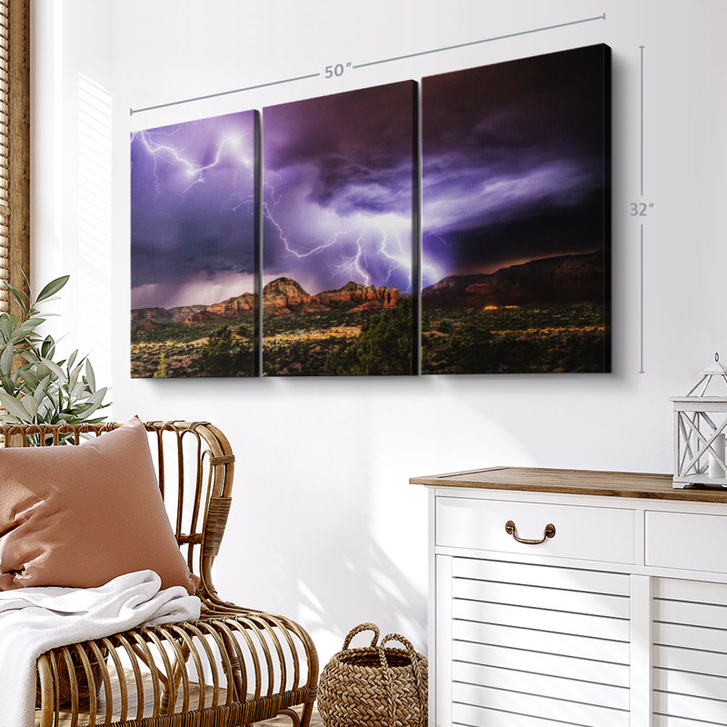 «Amazing Lightning Storm Over Sedona» sur, H 32 po x l 50 po